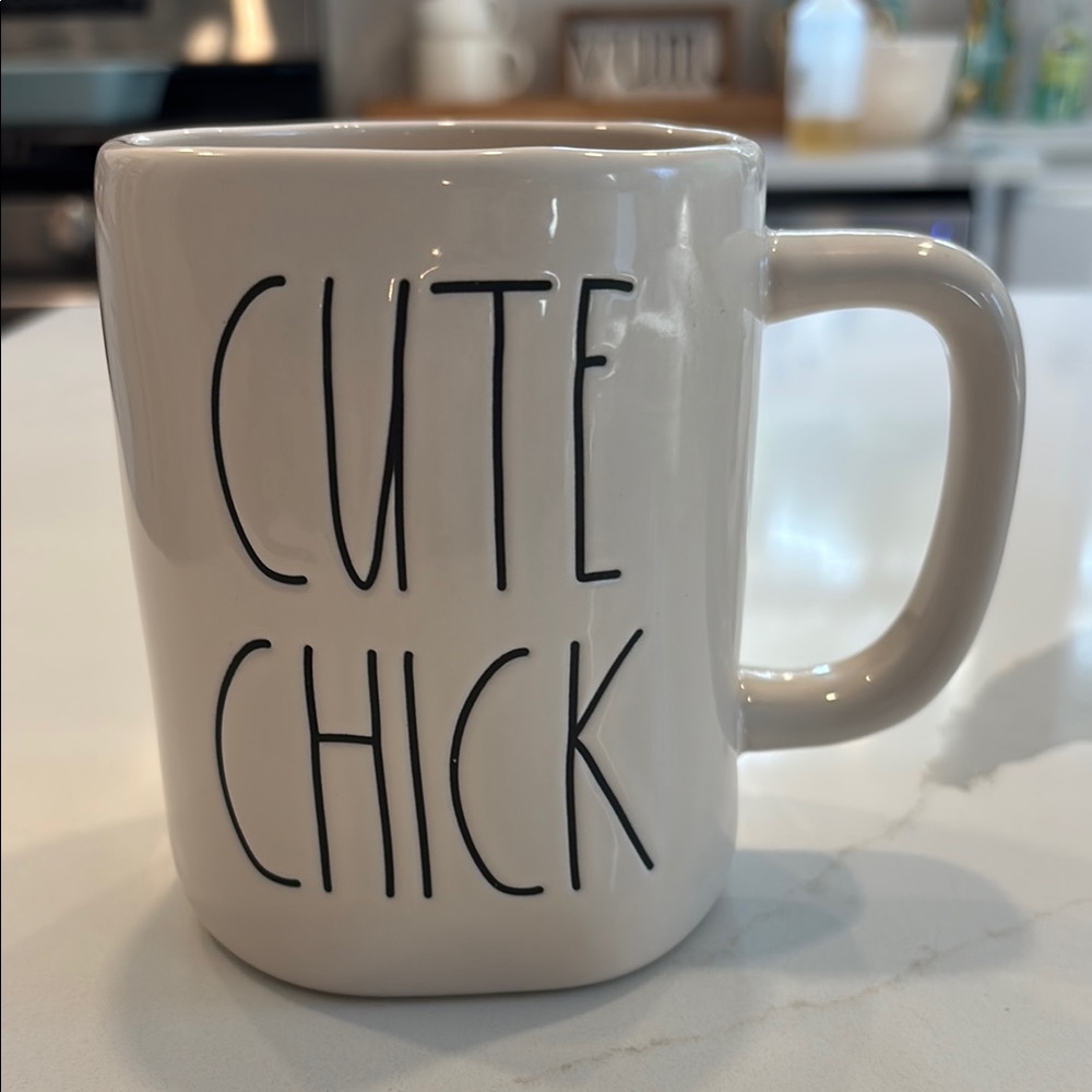Rae Dunn… Ceramic Cream 'Cute Chick' Mug W/ Yellow Chick on Back Side of Mug…